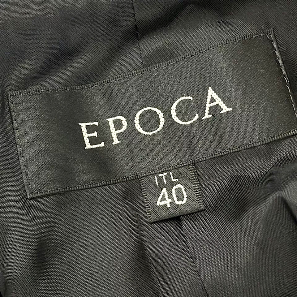 ISSEY MIYAKE JAPAN. EPOCA. Black Nylon Belted Trench Coat