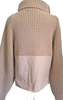 Haider Ackerman Belgium.  Beige Chunky Pockets Sweater Mixed Material Turtleneck