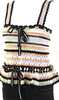 Ulla Johnson Multicolor Cotton Striped Open-Knit Crochet Tank Top
