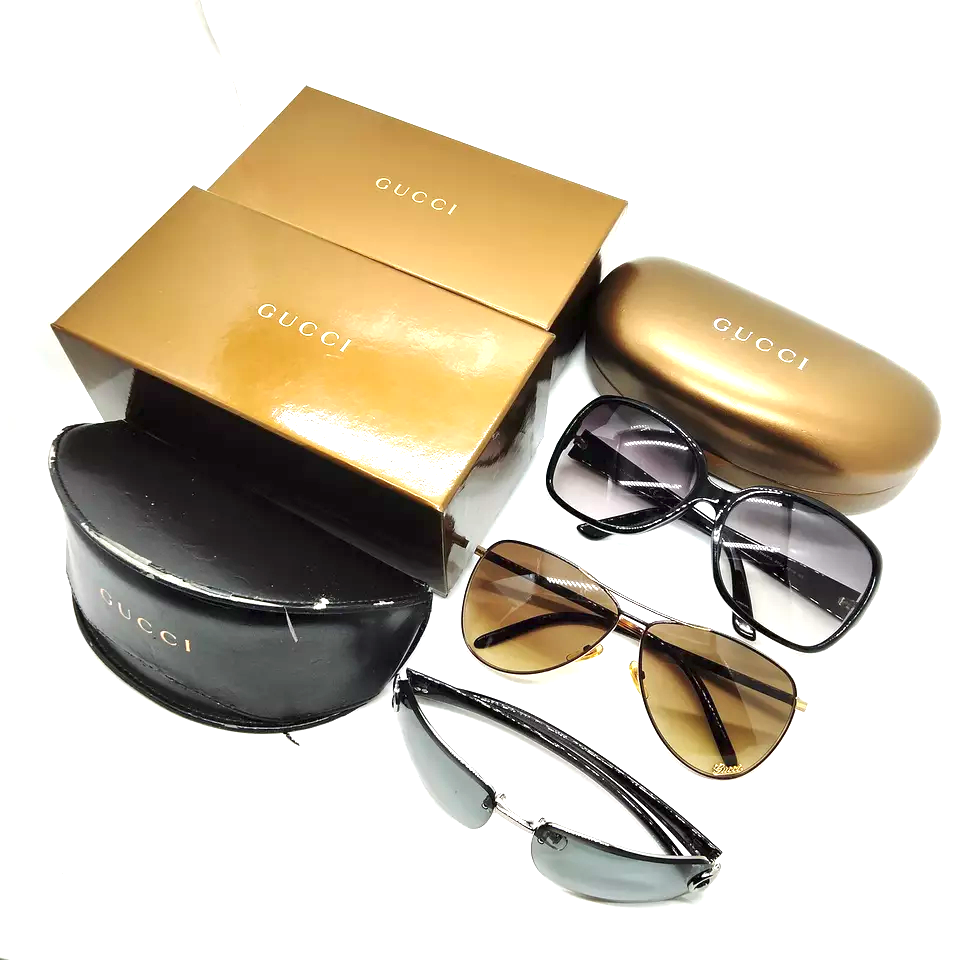 Gucci Italy. Vintage Acetate/Metal Sunglasses Sold Separately in Store Only