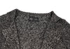 Yohji Yamamoto FEMME. Japan.  RAGNE KIKAS. Black, Silver Rayon/Wool Cardigan Jacket/Sweater