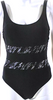 Gottex NEW. NWT. Black Metallic Abstract Print V-Back One Piece Swimsuit Size 6