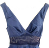 Louis Vuitton Paris. Blue/Dark Blue Mesh Accents Cotton Blend Dress