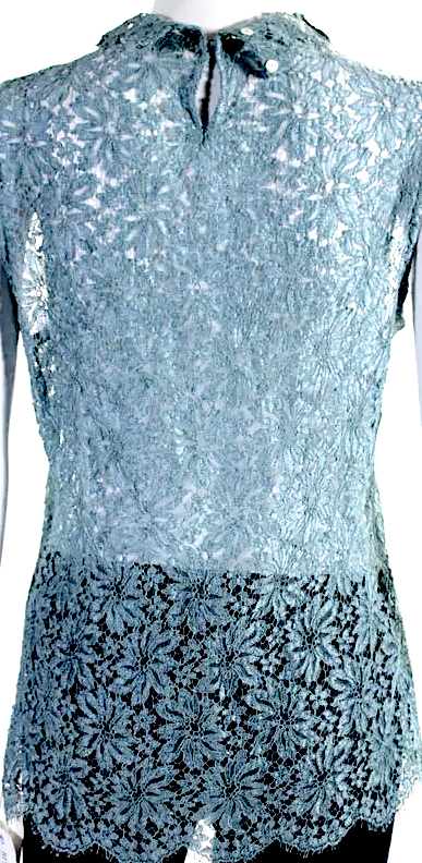 ACNE Studios Sweden. NEW WITH TAGS. Dusty Blue Lace Sleeveless Crew Neck Top