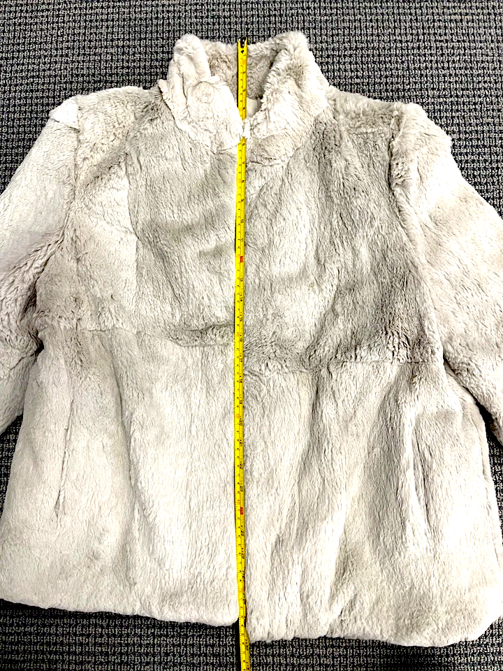 Vintage Unbranded Gray Rabbit Fur Jacket Coat Medium Vintage Made in Hong Kong