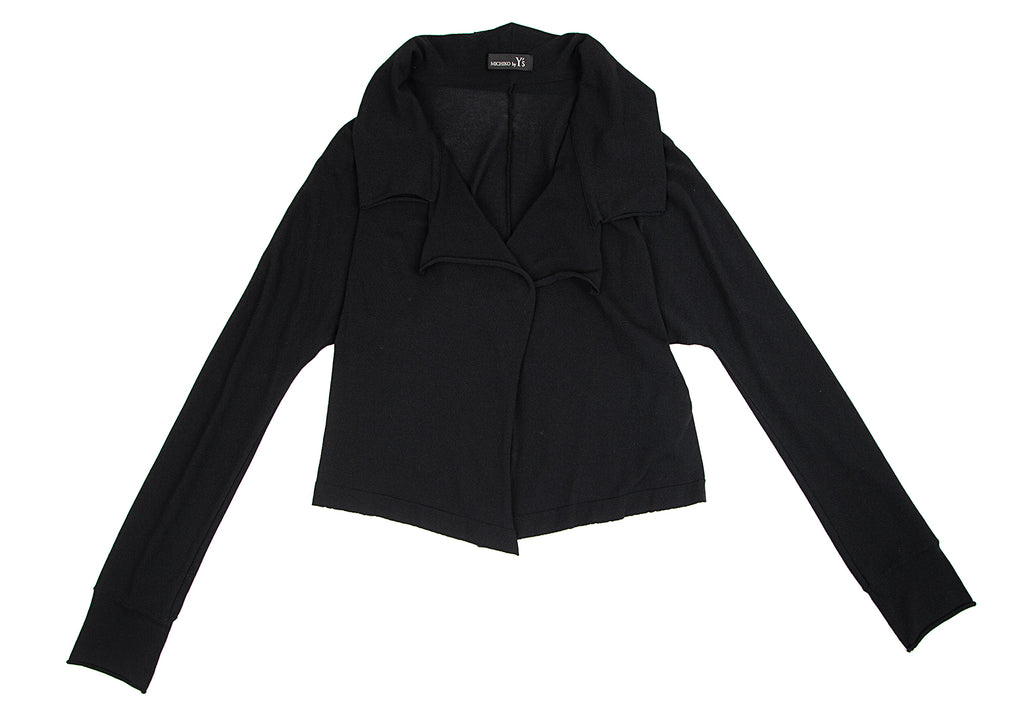 YOHJI YAMAMOTO JAPAN.   MICHIKO by Y's Black Rayon Side Opening Knit Button Top