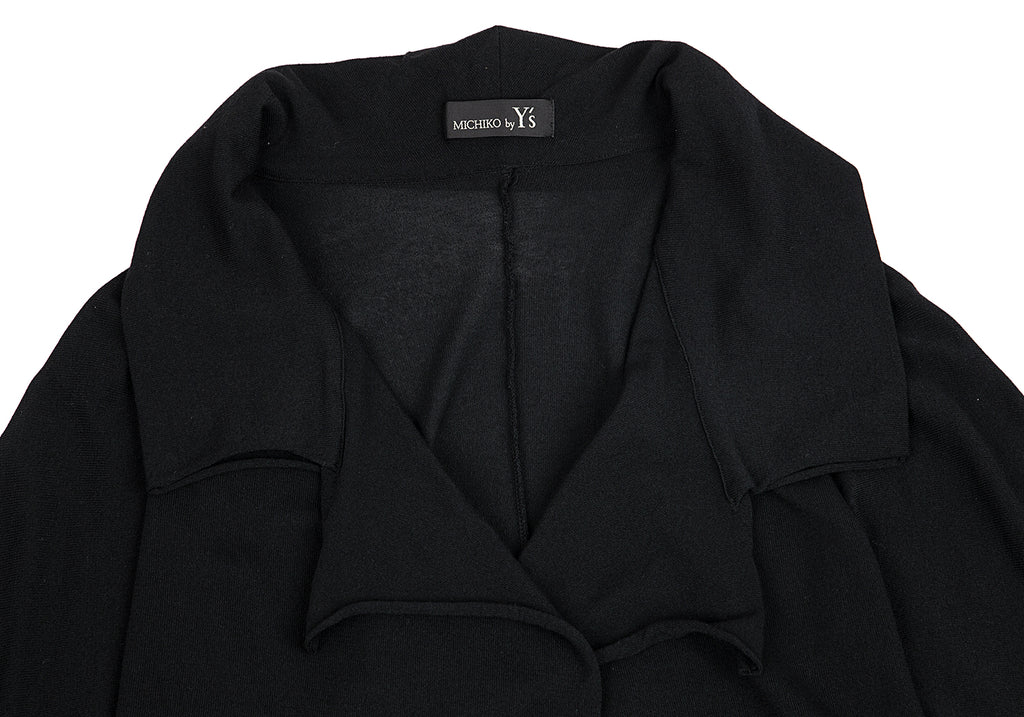 YOHJI YAMAMOTO JAPAN.   MICHIKO by Y's Black Rayon Side Opening Knit Button Top