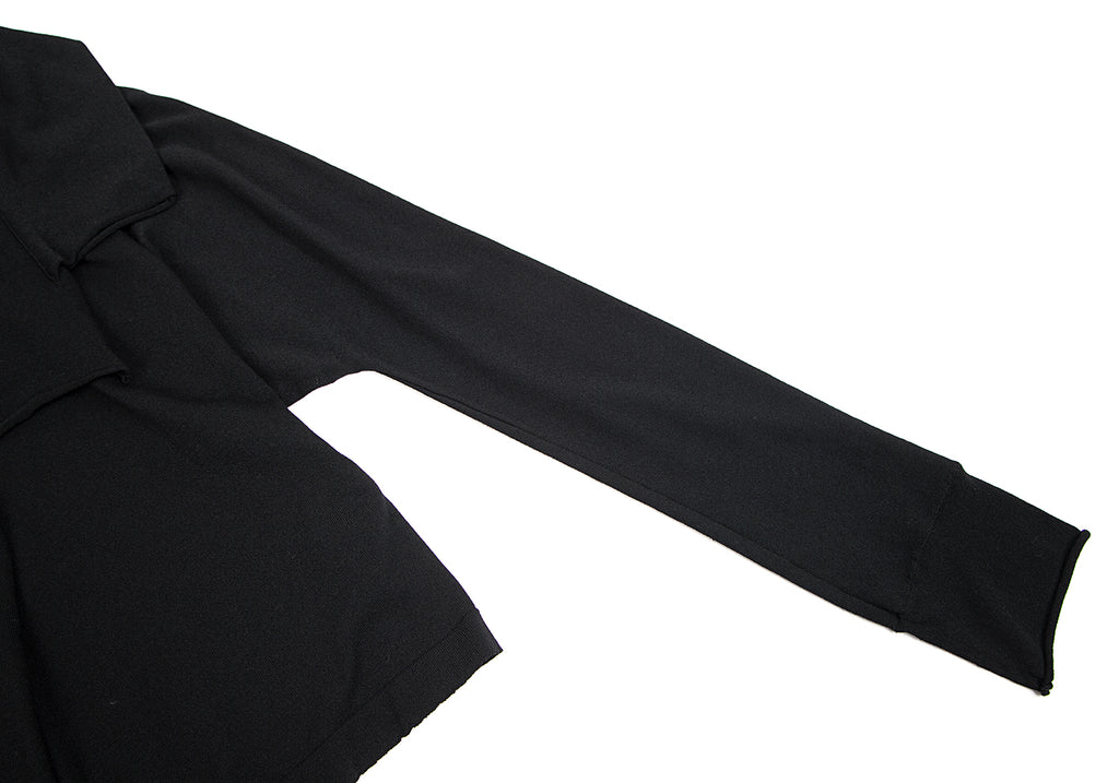 YOHJI YAMAMOTO JAPAN.   MICHIKO by Y's Black Rayon Side Opening Knit Button Top
