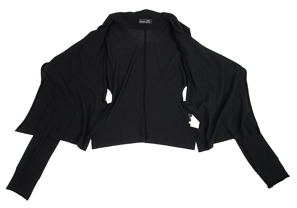 YOHJI YAMAMOTO JAPAN.   MICHIKO by Y's Black Rayon Side Opening Knit Button Top