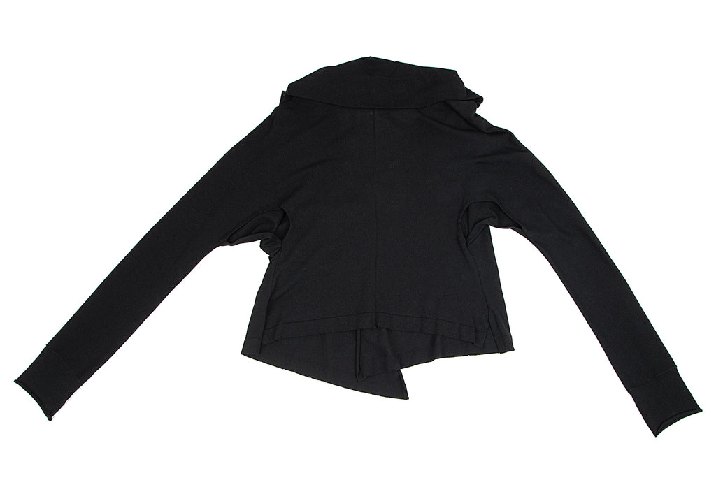 YOHJI YAMAMOTO JAPAN.   MICHIKO by Y's Black Rayon Side Opening Knit Button Top