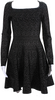 Azzedine Alaia Paris. Vintage Black Metallic Knit Square Neck Mini Flare Dress