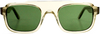 Thierry Lasry Paris. NEW. NWOT. Square Fatality Clear Translucent Acetate Sunglasses Green Lenses