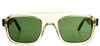 Thierry Lasry Paris. NEW. NWOT. Square Fatality Clear Translucent Acetate Sunglasses Green Lenses