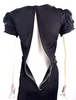 Dolce Gabbana New W/O Tag. Authentic Black Viscose Pleated Stretch Belt Dress