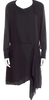 Acne Studios Sweden. Black Long PolyTech Asymmetrical Dress