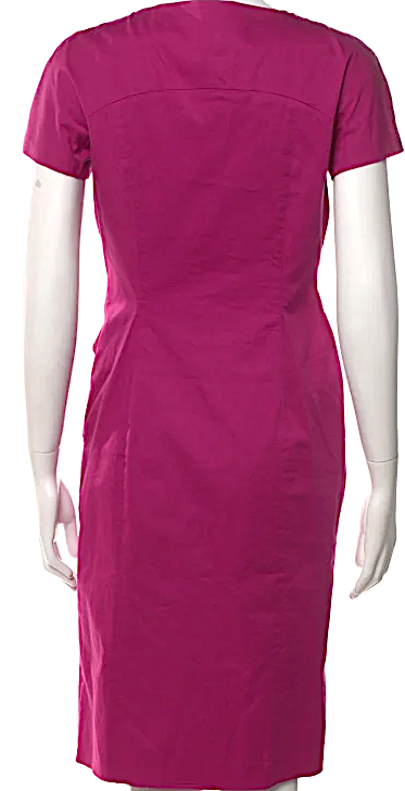 Alberta Ferretti  Italy. Dark Violet V-Neck Knee-Length Sheath Dress