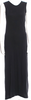 Ann Demeulemeester Belgium. Black Cotton Scoop Neck Long Dress