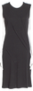 Ann Demeulemeester Belgium. Black Cotton/Rayon Blend Crew Neck Knee-Length Dress