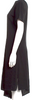 Ann Demeulemeester Belgium. Black Rayon/Spandex Asymmetrical Hem Dress