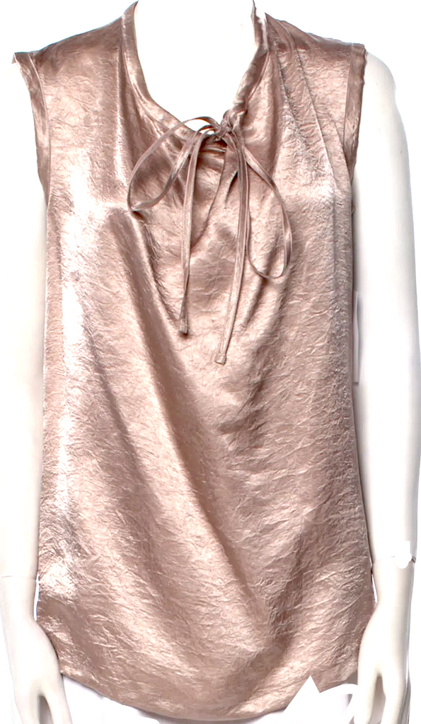 Ann Demeulemeester Belgium. Pink Acetate Cowl Neck Sleeveless Top NEW W/TAGS