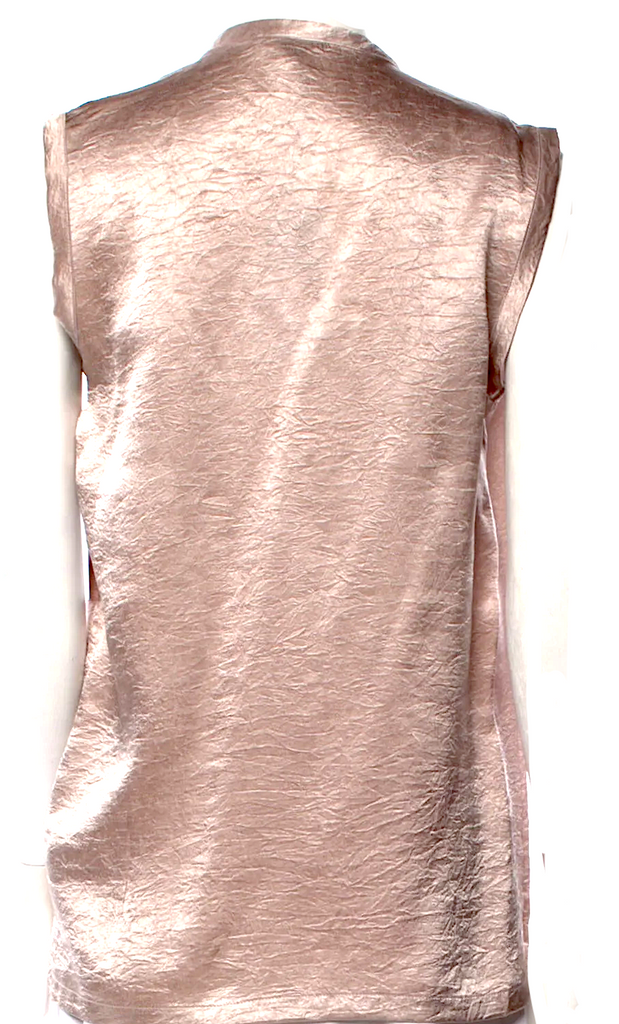 Ann Demeulemeester Belgium. Pink Acetate Cowl Neck Sleeveless Top NEW W/TAGS