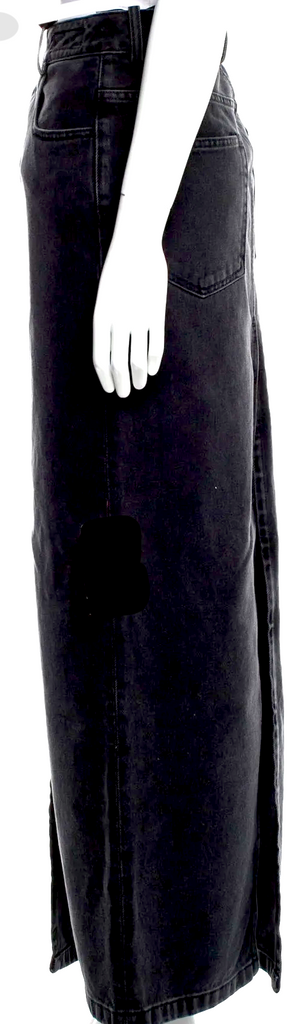 Ann Demeulemeester Belgium. Grey Cotton Long Skirt