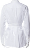 Ann Demeulemeester Belgium. White Cotton Long Sleeve Button-Up Top