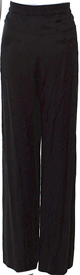 Ann Demeulemeester Belgium. Black Rayon Wide Leg Pants