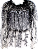 Blumarine Italy. Anna Molinari. Vintage Semi-Sheer  Printed V-Neck Blouse