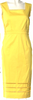 Blumarine Italy. Yellow Cotton/Spandex Square Neckline Knee-Length Dress