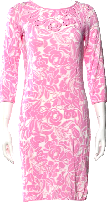 Blumarine Italy. By Anna Molinari. Pink Nylon Mini Dress