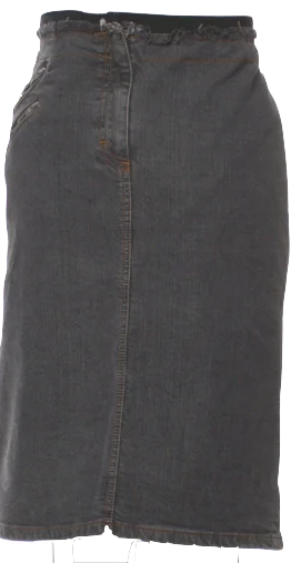 Blumarine Italy. By Anna Molinari.  Vintage Grey Cotton Embellished Knee-Length Skirt