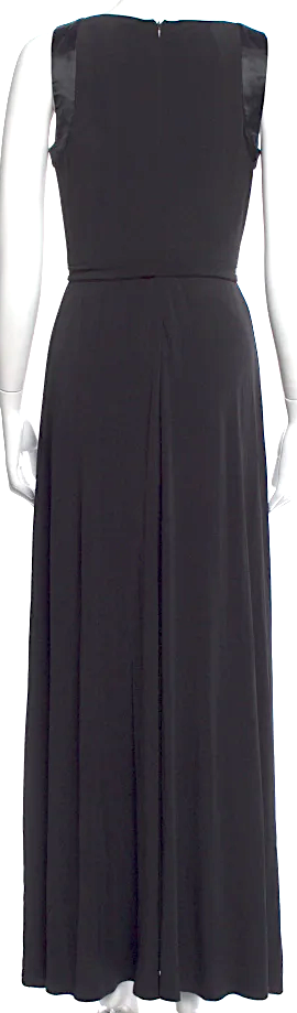 Calvin Klein NY. Black Poly Blend Cowl Neck Long Dress