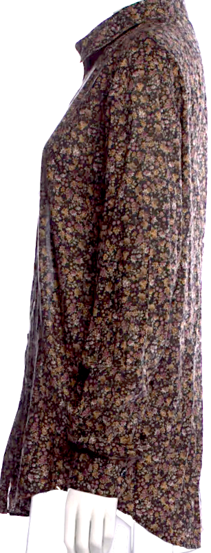 Celine Paris. Designer: Hedi Slimane. Vintage  Printed Long Sleeve Button-Up Top