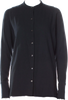 Lemaire Paris. Blue Crew Neck Long Sleeve Button Up Top