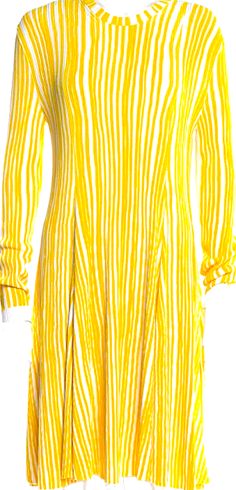Calvin Klein NY. Designer: Raf Simons. 205W39NYC  Viscose Blend Striped Midi Length Dress