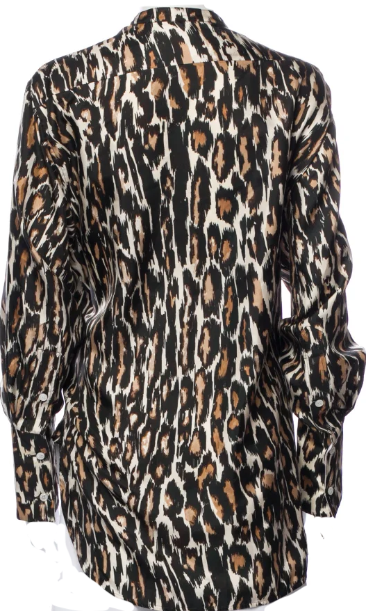 Calvin Klein NY. DESIGNER RAF SIMONS.  205W39NYC  Silk Animal Print Blouse