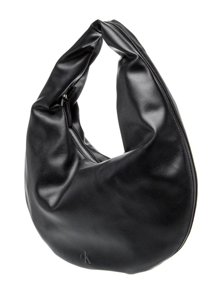 Calvin Klein/ Raf Simons 205W39NYC. Black Leather Top Handle Bag