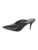 Raf Simons for Calvin Klein 205W39NYC Black Leather Silver Coated Bottoms Mules SZ40