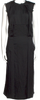 Comme des Garcons Japan. Black Raw Edge Trim Crew Neck Long Dress