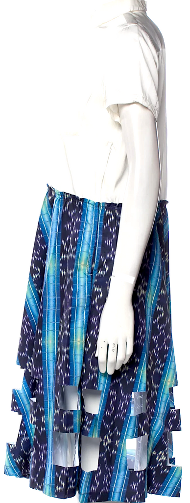 COMME DES GARÇONS Japan. Mixed Material PolyTech Blend Printed Dress