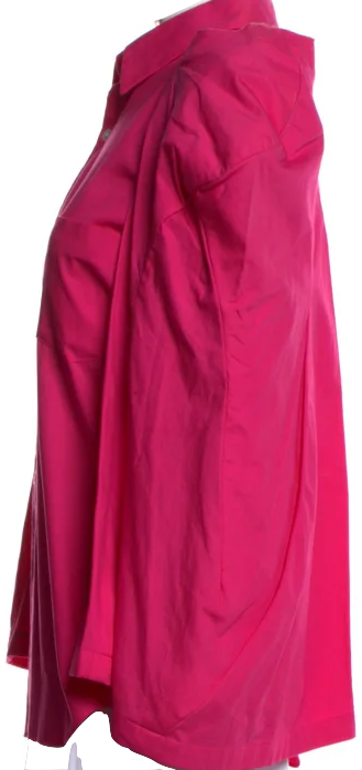 Comme des Garçons Japan. Pink Cotton Long Sleeve Button-Up Top