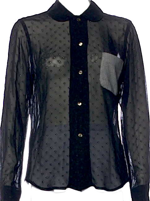 Comme des Garçons Comme des Garçons  Japan. Black Viscose Long Sleeve Button-Up Top