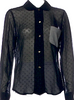 Comme des Garçons Comme des Garçons  Japan. Black Viscose Long Sleeve Button-Up Top