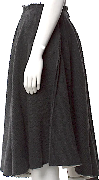 Comme des Garçons Japan. Black Wool Blend Knee-Length Skirt