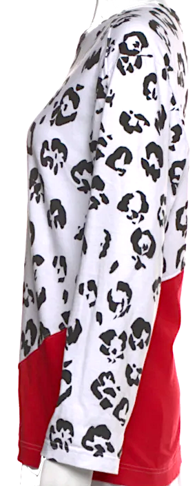 Comme des Garçons  Japan. White Animal Print Crew Neck Top