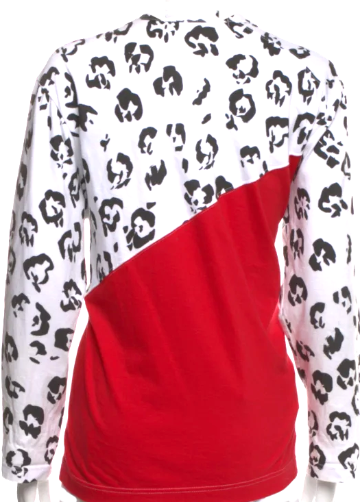 Comme des Garçons  Japan. White Animal Print Crew Neck Top