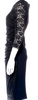 Dolce & Gabbana Italy. Black 3/4 Sleeve Lace Pattern Ruched Dress