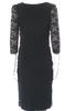 Dolce & Gabbana Italy. Black 3/4 Sleeve Lace Pattern Ruched Dress