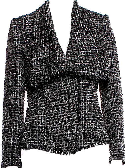 Donna Karan NY. Grey Tweed Pattern Blazer